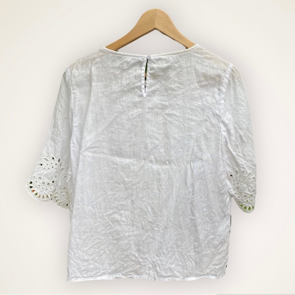 White Stuff Embroidered Linen Top size Medium - Picture 2 of 4